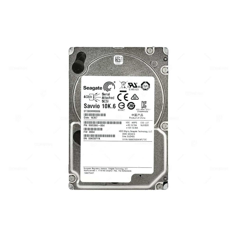 ST300MM0006 SEAGATE HARD DRIVE 300GB 10K 6G SAS 2.5 SFF HOT-SWAP